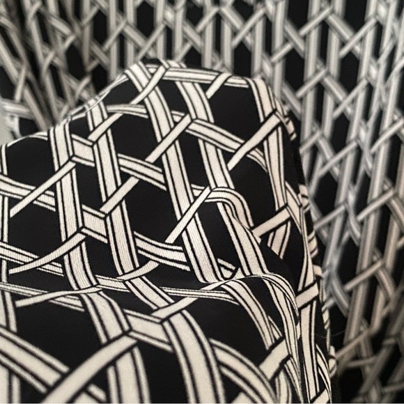 Belted Midi Shirt Dress Half Sleeves Geometric Print L 12 14 Laundry by Design - Picture 6 of 13